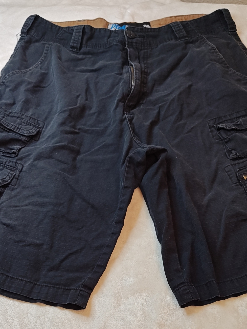 Plugg Black Men's Cargo Shorts with Utility Pockets